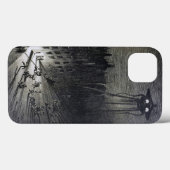 ヴィンテージオリジナルエイリアン侵入白黒灰色 Case-Mate iPhoneケース (裏面 (横))