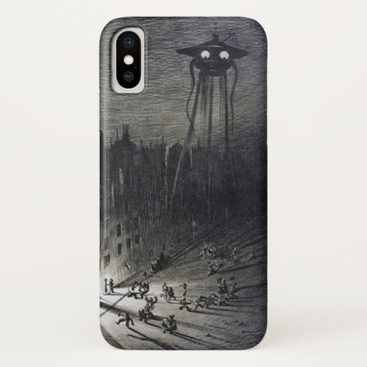 ヴィンテージオリジナルエイリアン侵入SCIfi黒グレー Case-Mate iPhoneケース (裏面)