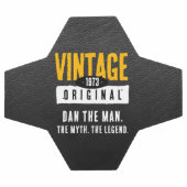 ヴィンテージオリジナルブラックレザー誕生年 サッカーボール (フラット)