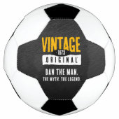 ヴィンテージオリジナルブラックレザー誕生年 サッカーボール (正面)