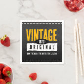 ヴィンテージオリジナルブラックレザー誕生年 スタンダードカクテルナプキン (インサイチュ)