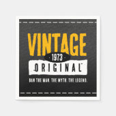 ヴィンテージオリジナルブラックレザー誕生年 スタンダードカクテルナプキン (正面)