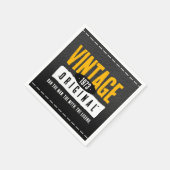 ヴィンテージオリジナルブラックレザー誕生年 スタンダードカクテルナプキン (角)