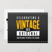 ヴィンテージオリジナルブラックレザー誕生年 案内ポストカード (正面/裏面)