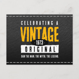 ヴィンテージオリジナルブラックレザー誕生年 案内ポストカード