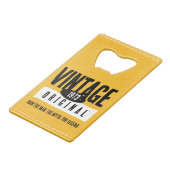 ヴィンテージオリジナルブラック&金ゴールドレザー誕生年 クレジットカード栓抜き (裏面アングル)