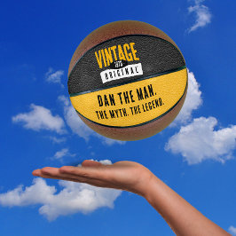 ヴィンテージオリジナルブラック&金ゴールドレザー誕生年 バスケットボール