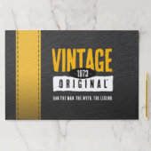 ヴィンテージオリジナルブラック&金ゴールドレザー誕生年 ペーパーパッド (インサイチュ)