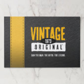 ヴィンテージオリジナルブラック&金ゴールドレザー誕生年 ペーパーパッド (正面)