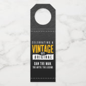 ヴィンテージオリジナルブラック&金ゴールドレザー誕生年 ボトルネックタグ (正面)