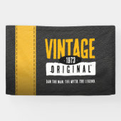 ヴィンテージオリジナルブラック&金ゴールドレザー誕生年 横断幕 (横)