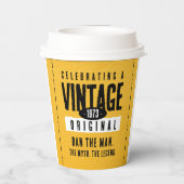 ヴィンテージオリジナルブラック&金ゴールドレザー誕生年 紙コップ (裏面)