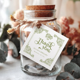 ヴィンテージオリーブグリーンアンティークフレームありがとう フェイバータグ