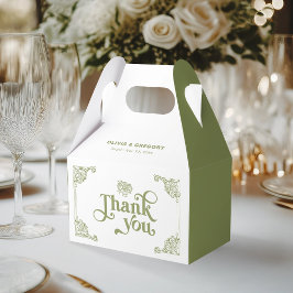 ヴィンテージオリーブグリーンアンティークフレームありがとう フェイバーボックス