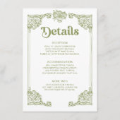 ヴィンテージオリーブグリーンアンティークフレ結婚ーム詳細 エンクロージャーカード (正面)
