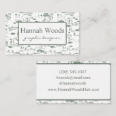 ヴィンテージオリーブグリーンハリウッドヒルズトワール 名刺 (正面/裏面)