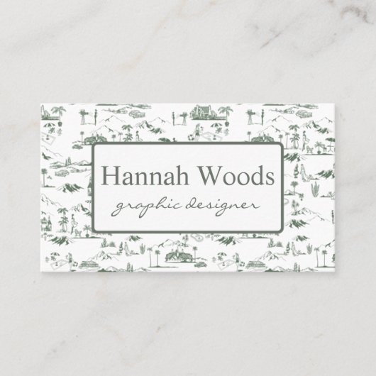 ヴィンテージオリーブグリーンハリウッドヒルズトワール 名刺 (正面)