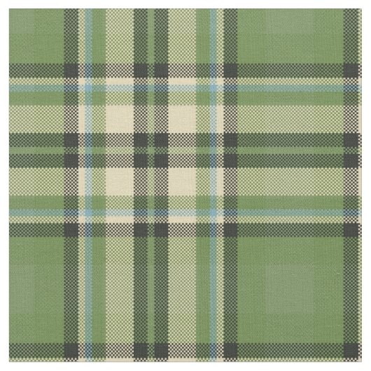 ヴィンテージオリーブグリーン格子織物 ファブリック (クローズアップ)