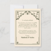 ヴィンテージオリーブタロットカード写真結婚の皆様に感謝 サンキューカード (裏面)