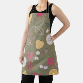 「ヴィンテージオリーブブラウンいちご柑橘系エプロン エプロン (インサイチュ)