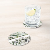 ヴィンテージオリーブブランチハッピーホリデイズ ラウンドペーパーコースター (インサイチュ)