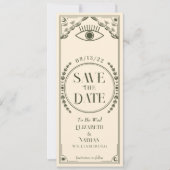 ヴィンテージオリーブ神秘的なタロットカード日付を保存 招待状 (正面)