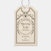 ヴィンテージオリーブ結婚ゴシック ギフトタグ (正面)