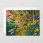 ヴィンテージオリーブ・トスカニーイタリアレトロヨーロッパ旅行 ポストカード (正面/裏面)