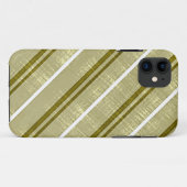ヴィンテージオリーブ、白ストライプ色のパターン Case-Mate iPhoneケース (裏面(横))