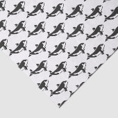 ヴィンテージオルカキラーホエールシルエットスケッチブラック 薄葉紙 (詳細)