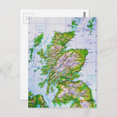 ヴィンテージオルクニー諸島の地図 ポストカード (正面/裏面)