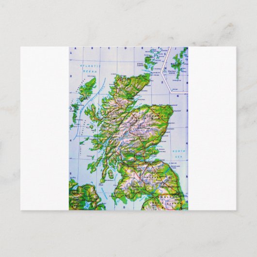 ヴィンテージオルクニー諸島の地図 ポストカード (正面)