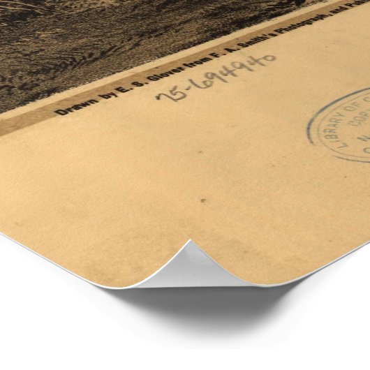 ヴィンテージオレゴンの写真の地図(1876) ポスター (角)