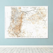 ヴィンテージオレゴンの地図（1911年） 2 キャンバスプリント (インサイチュ (ウッドフロア))