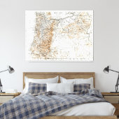 ヴィンテージオレゴンの地図（1911年） 2 キャンバスプリント (インサイチュ (寝室))