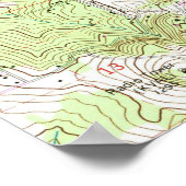 ヴィンテージオレゴンの地図(1967年) ポスター (角)