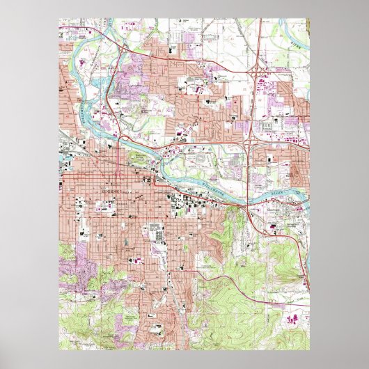 ヴィンテージオレゴンの地図(1967年) ポスター (正面)