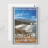 ヴィンテージオレゴンキャノンビーチ国立公園トラベル ポストカード (正面/裏面)