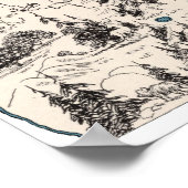 ヴィンテージオレゴン型写真マップアンティークグラフ ポスター (角)