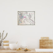 ヴィンテージオレゴン州北西部の地図 ポスター (キッチン)