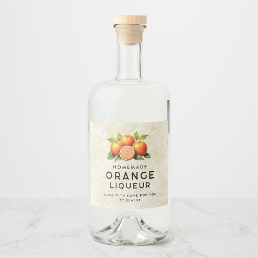 ヴィンテージオレンジとオレンジのリク離れサー リキュールボトルラベル (正面)