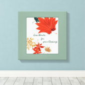 ヴィンテージオレンジとゴールドの葉 感謝の名言 キャンバスプリント (インサイチュ (ウッドフロア))