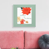 ヴィンテージオレンジとゴールドの葉 感謝の名言 キャンバスプリント (インサイチュ (リビング))