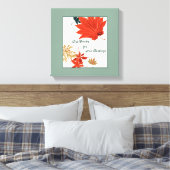 ヴィンテージオレンジとゴールドの葉 感謝の名言 キャンバスプリント (インサイチュ (寝室))