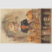 ヴィンテージオレンジとタン不気味ハロウィーン 薄葉紙 (正面)