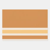 ヴィンテージオレンジとブルーオレンジのレトロストライプ ラッピングペーパーシート (正面)