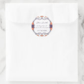 ヴィンテージオレンジと紫の渦巻形のフローラ ラウンドシール (バッグ)