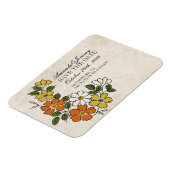 ヴィンテージオレンジと黄色のフローラ保存日付 マグネット (左側)