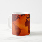 ヴィンテージオレンジの世界地図 コーヒーマグカップ (正面左)