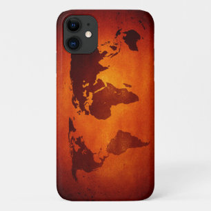 ヴィンテージオレンジの世界地図 iPhone 11 ケース